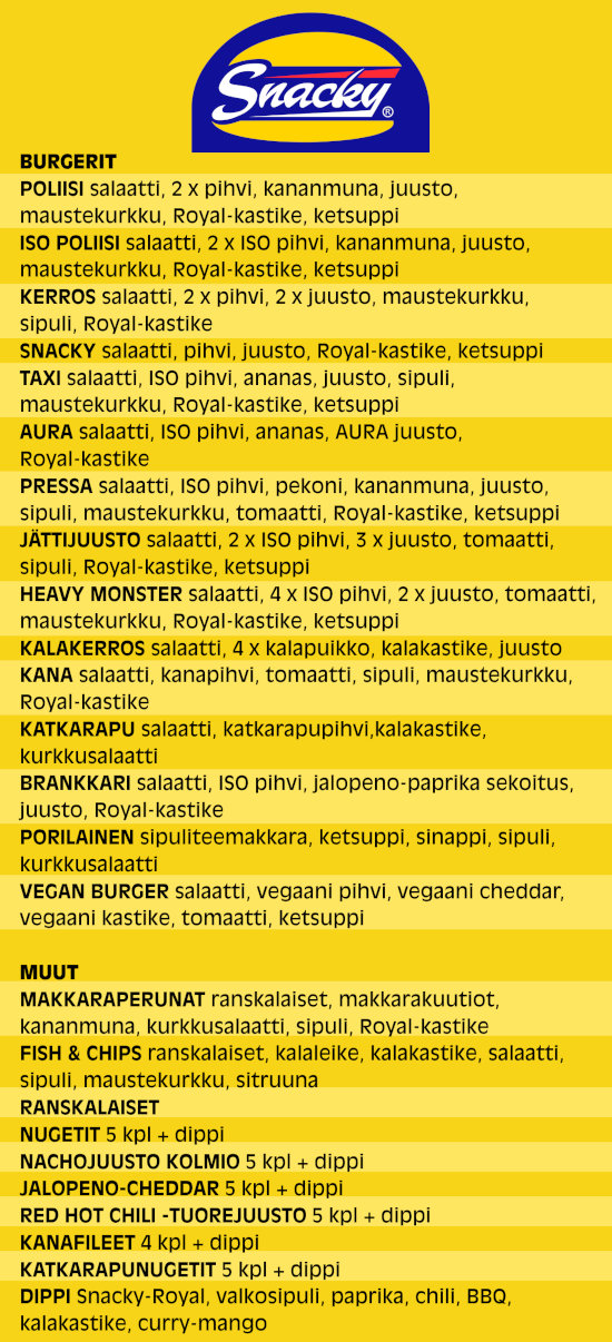 Snacky Menu